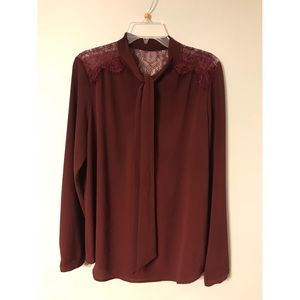 Mossimo | Lace Tie Blouse | L